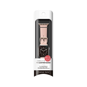 PGA Apple Watch 49/46/45/44/42mm用PUレザーバンド ピンク PGAW49PU05PK-イメージ2