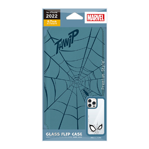 PGA iPhone 14 Pro Max用ガラスフリップケース MARVEL スパイダーマン PG-DGF22S20SPM-イメージ1