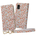 レイアウト AQUOS wish2/wish用耐衝撃 手帳型ケース クリアポケット ハンドストラップ ルーペ付 花柄/オレンジ RT-AQWIALC/FO