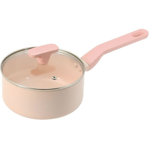 パール金属 ローサ セラミック加工IH対応ガラス蓋付片手鍋 18cm FCE220A-HC-730-イメージ1