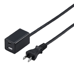 ヤザワ スイッチ付USBタップPD20W 3m ブラック H5213PD20BK-イメージ1