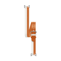 Xiaomi Smart Band 8/9用デュアルトーンレザーストラップ ホワイト×オレンジ BHR8724GL