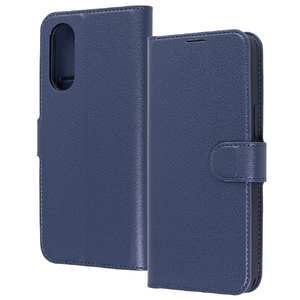 レイアウト BASIO active3用Like standard 耐衝撃 マグネットベルト シンプル 手帳型レザーケース ダークネイビー RT-BSOA3ELC1/DN-イメージ1