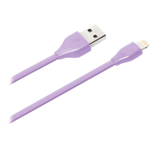 PGA Lightning充電&通信フラットケーブル 0．5m パープル PG-ELFC05M27PP-イメージ1