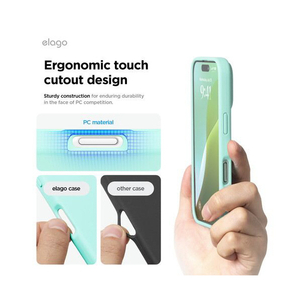 elago iPhone16Pro用シリコンケｰス アクアスカイ EL_IPRCSSCS3_AS-イメージ7