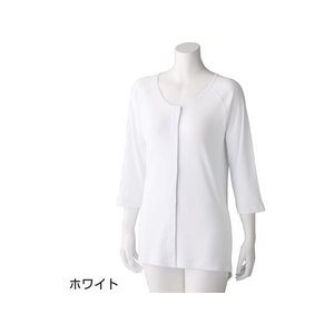 ケアファッション 7分袖ワンタッチシャツ(2枚組)(婦人) ホワイト M FCP5171-09800411-イメージ1