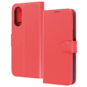 レイアウト BASIO active3用Like standard 耐衝撃 マグネットベルト シンプル 手帳型レザーケース レッド RT-BSOA3ELC1/R-イメージ1