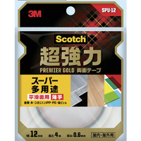 ３Ｍ スコッチ 超強力両面テープ プレミアゴールド スーパー多用途 薄手 １２ｍｍ×４ｍ 3M スコッチ［［R上］］超強力両面テープ“プレミアゴールド”(薄手) SPU-12
