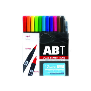 トンボ鉛筆 デュアルブラッシュペン ABT 12色ベーシック F040155-AB-T12CBA-イメージ1