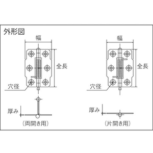 丸喜金属本社 バネ丁番 両開 64(ヌリ薄緑塗料仕上) FC792FM-4334515-イメージ2