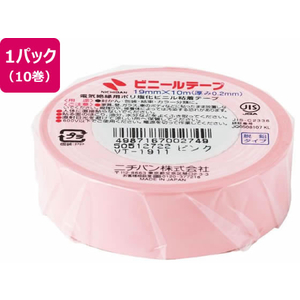 ニチバン ビニールテープ 19mm×10m ピンク 10巻 FCW4234-VT-1911-イメージ1