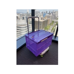 トラスコ中山 TRUSCO 薄型折畳コンテナスケルコン 50Lロックフタ付 紫 FC801GN-2073372-イメージ8
