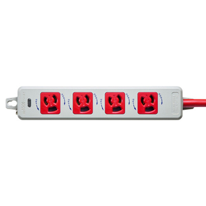 サンワサプライ 医用接地プラグ付き電源タップ (3P・4個口・3m) レッド TAP-HPM4-3R-イメージ2
