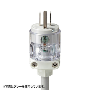 サンワサプライ 医用接地プラグ付き電源タップ (3P・4個口・3m) レッド TAP-HPM4-3R-イメージ3