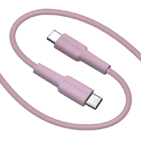 ラスタバナナ Type-C to Type-C充電通信ケーブル やわらか(1．5m) ライトパープル R15CACC3A01LPU
