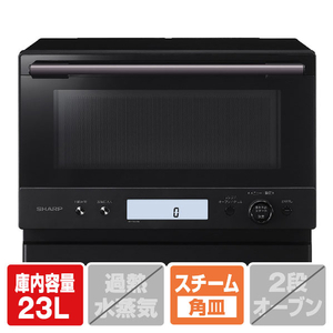 SHARP 23L ワイドフラットオーブンレンジ e angle select PLAINLY ブラック RE-WME6-B-イメージ1