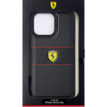 FERRARI iPhone 15 Pro Max用PUレザー 背面ケース ブラック FEHCP15XPBOK