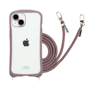 NATURAL design iPhone 15/14用背面型ケース i.Color カカオ IP23-61-ICSH05-イメージ1