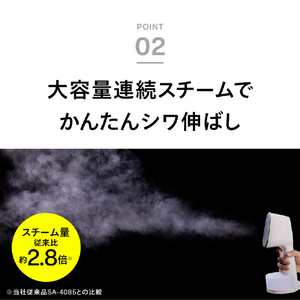ツインバード 衣類スチーマー ホワイト SA-4098W-イメージ6