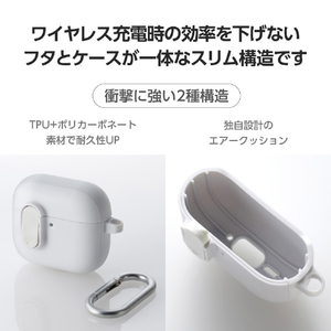 エレコム AirPods (第4世代)用 TOUGH SLIM Lock ホワイト AVA-AP06TSLWH-イメージ6