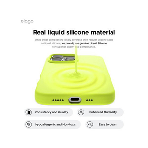 elago iPhone16Pro用シリコンケｰス ネオンイエロー EL_IPRCSSCS3_NY-イメージ4