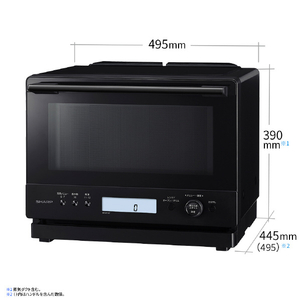 SHARP 過熱水蒸気オーブンレンジ PLAINLY ブラック RE-WF307-B-イメージ2