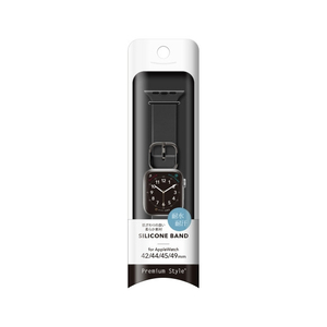 PGA Apple Watch 49/46/45/44/42mm用シリコンバンド ブラック PGAW49SC01BK-イメージ2