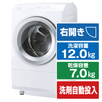 東芝 【右開き】12．0kgドラム式洗濯乾燥機 ZABOON グランホワイト TW127XH3RW