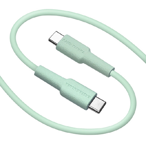 ラスタバナナ Type-C to Type-C充電通信ケーブル やわらか(1．5m) ライトグリーン R15CACC3A01LGR-イメージ1