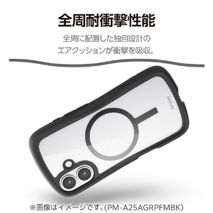 エレコム arrows We3用 Grippy ハイブリッドケース フレームカラー 極限 MAGKEEP ブラック PM-F261GRFMKBK-イメージ5
