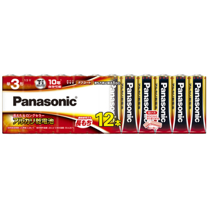 パナソニック アルカリ乾電池単3形12本パック LR6XJ/12SW パナソニック アルカリ乾電池単3形12本パック LR6XJ/12SW