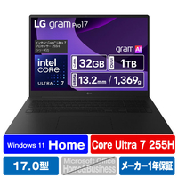 LG Electronics Japan ノートパソコン LG gram Pro 17 オブシディアンブラック 17Z90TP-GD88J