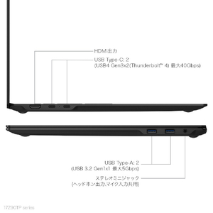 LG Electronics Japan ノートパソコン LG gram Pro 17 オブシディアンブラック 17Z90TP-GD88J-イメージ12