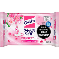 KAO クイックルワイパー 立体吸着ウエット エッセンシャルローズ 16枚入 F411254