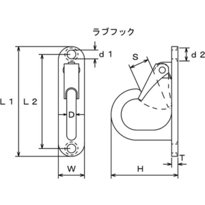 水本機械製作所 ステンレス ラブフック 曲面用 FC336FJ-8337830-イメージ2