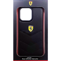 FERRARI iPhone 15 Pro Max用本革 背面ケース ブラック FEHCP15XRDUK