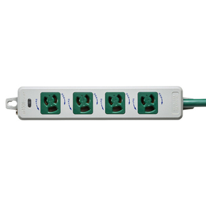 サンワサプライ 医用接地プラグ付き電源タップ(3P・4個口・5m) グリーン TAP-HPM4-5G-イメージ2