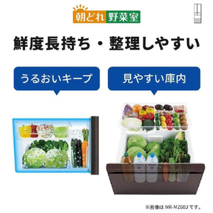 三菱 547L 6ドアノンフロン冷蔵庫 WZシリーズ グレイングレージュ MRWZ55JC-イメージ14