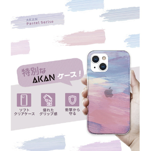AKAN iPhone 13用ソフトクリアケース PINK pastel AK20984I13-イメージ4
