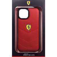 FERRARI iPhone 15用本革 背面ケース レッド FEHCP15SRDUR