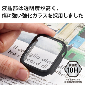 エレコム Apple Watch Series 7(45mm)用フルカバーケース プレミアムガラス 高透明/硬度10H/指紋防止/飛散防止設計/傷・汚れ防止 ブラック AW-21AFCGBK-イメージ5