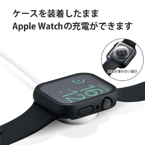 エレコム Apple Watch Series 7(45mm)用フルカバーケース プレミアムガラス 高透明/硬度10H/指紋防止/飛散防止設計/傷・汚れ防止 ブラック AW-21AFCGBK-イメージ7