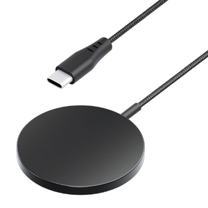 PGA マグネット式 ワイヤレス充電器 USB Type-C 一体型ケーブル [2m] ブラック PG-MG20C01BK-イメージ1