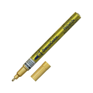 マービー 油性 メタリックマーカー デコカラープレミアム ゴールド 細字 FC367PH-240-G-イメージ1