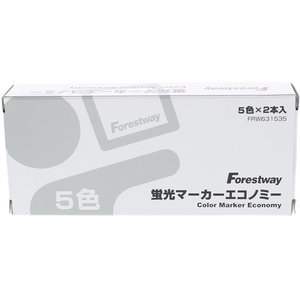 Forestway 蛍光マーカーエコノミー 5色×各2本 F838821-FRW631535-イメージ1