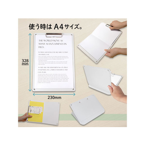 プラス おりたためるA4クリップボード+ ホワイト FCA6083-83162/FL-502CP-イメージ3