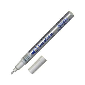 マービー 油性 メタリックマーカー デコカラープレミアム シルバー 細字 FC368PH-240-S-イメージ1