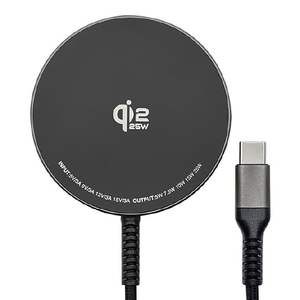ラスタバナナ QI2．2認証 TYPE-Cケーブル直付ワイヤレスチャージャー 25W 1M ダークグレー R10WCC25W05DG-イメージ1