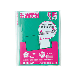 リヒトラブ ルーパーファイル[5冊] A4 クリスタルグリーン FCB8602-F3006-5P19-イメージ1