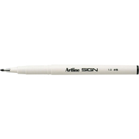 シヤチハタ アートラインサイン水性1.0 黒 1本 F857789-K-210ｸﾛ